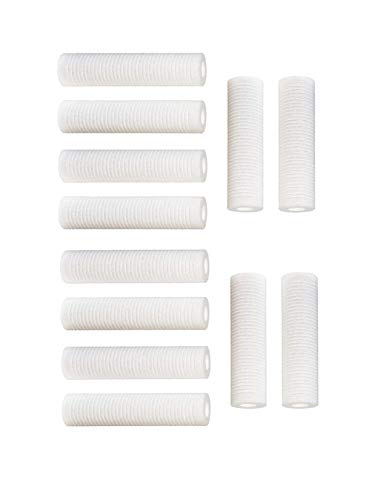 12 pk 10"x2.5" 5 Micron Grooved Sediment Melt Blown Filters Cartridges (Compatible Replace AP110, WHCF-GD05, Watts FPMBG-5-975)