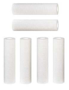 cfs – 6 pack grooved sediment melt blown water filter cartridges compatible with ap110, whcf-gd05, watts fpmbg-5-975 models – whole house replacement filter cartridge – 5-micron – 10" x 2.5"