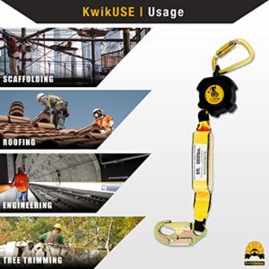 KwikSafety - Charlotte, NC - Cobra Web 6' Self Retracting Lifeline [NO Tangle + External Shock Absorber] Class A SRL ANSI OSHA Retractable Fall Arrest Construction Roofing PPE Gear