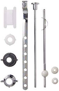 pf waterworks pf0907 pop-up drain repair kit - threaded adjustable center pivot/ball rod with 3 nuts, gasket, 3 sizes of balls, with pull rod/linkage, chrome