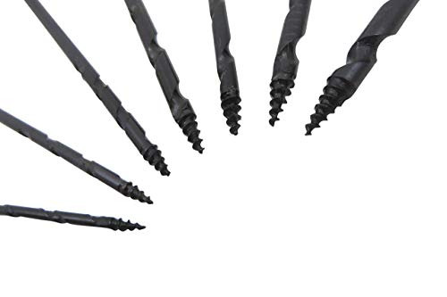 Taytools 467900 French Gimlet 7 Piece Set 2, 2.5, 3, 3.5, 4, 4.5 and 5 mm Boring Drill Tool for Pilot Holes Screw Tip Auger Shafts