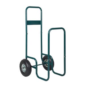 firewood log rack carrier cart-220 lb weight capacity wood rack storage mover with rolling wheel for indoor & outdoor use