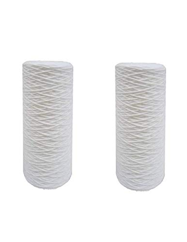 CFS – 2 Pack String Wound Filter Water Filter Cartridges Compatible with SWC-45-1005 Models – Remove Bad Taste & Odor – Whole House Replacement Water Filter Cartridge, 5 Micron - 4.5" OD X 10", White