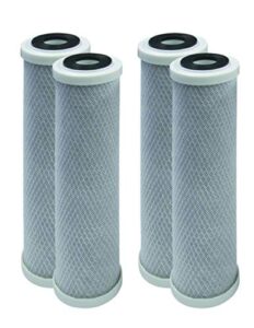 cfs – 4 pack carbon block water filter cartridges compatible with cbc-10, ge fxwtc, wfpfc8002 & wfpfc9001,d-10a & d-10, whcf-whwc models – whole house replacement water filter cartridge,10", white