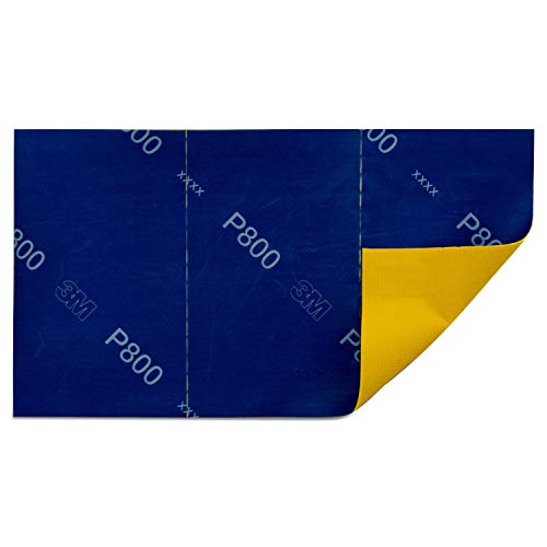 3M Super Flexible Sanding Sheets, 31850, 800 Grit, 3.4 in x 5.5 in, 3 Sheets Per Pack