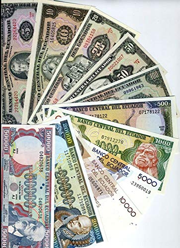 EC 1988 ECUADOR FLAWLESS 1988-99 COMPLETE DENOMINATION SET! 11 DIFF SCARCE BANKNOTES!! Gem Crisp Uncirculated