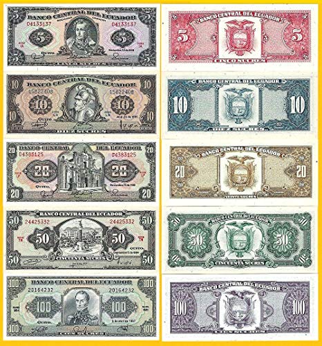 EC 1988 ECUADOR FLAWLESS 1988-99 COMPLETE DENOMINATION SET! 11 DIFF SCARCE BANKNOTES!! Gem Crisp Uncirculated