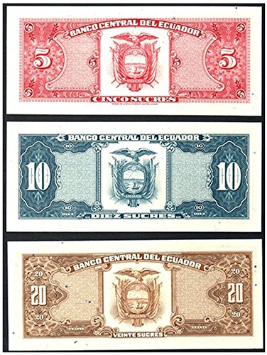 EC 1988 ECUADOR FLAWLESS 1988-99 COMPLETE DENOMINATION SET! 11 DIFF SCARCE BANKNOTES!! Gem Crisp Uncirculated