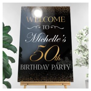 custom welcome sign for birthday party - 50th birthday sign - 50th birthday party welcome sign - personalized birthday banner – welcome poster for birthday