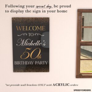 Custom Welcome Sign for Birthday Party - 50th Birthday Sign - 50th Birthday Party Welcome Sign - Personalized Birthday Banner – Welcome Poster for Birthday