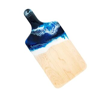 Ocean Theme Wood Cutting Board with handle or Cheese Serving Board Party Tray Coastal Decor