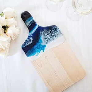 Ocean Theme Wood Cutting Board with handle or Cheese Serving Board Party Tray Coastal Decor