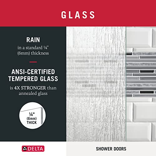 Delta Shower Doors SD3957028 Classic Semi-Frameless Contemporary Sliding Shower 60"x71", Bronze Track