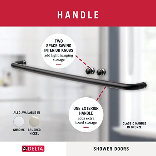 Delta Shower Doors SD3957028 Classic Semi-Frameless Contemporary Sliding Shower 60"x71", Bronze Track