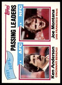 1982 topps football #257 ken anderson/joe montana cincinnati bengals/san francisco 49ers 1981 passing leaders