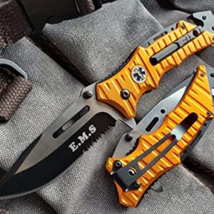 8.25 Orange Emergency EMT EMS Rescue Handy Medical Pocket Folding Knife