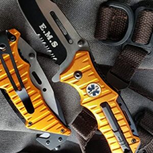 8.25 Orange Emergency EMT EMS Rescue Handy Medical Pocket Folding Knife