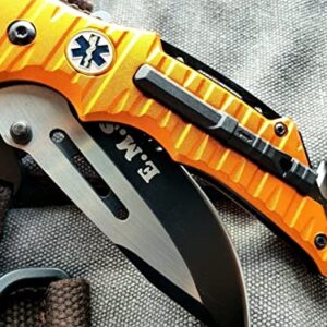 8.25 Orange Emergency EMT EMS Rescue Handy Medical Pocket Folding Knife