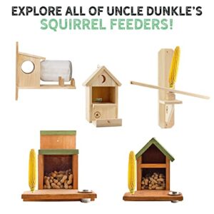 Uncle Dunkels Backyard Squirrel Feeder (w/Gallon Glass Jar); Rustic Handmade Squirrel Food Box
