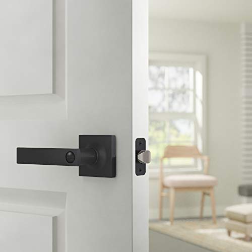 Amazon Basics Contemporary Stamford Door Lever, Passage, Matte Black