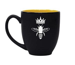 queen bee coffee mug (yellow on black)