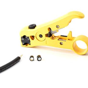 Premium Coaxial Cable Cutter/Prepping Tool for RG59, RG6, RG7, and RG11 - Stripping Tool for Category Cable- CAT6 CAT5 CAT3 Stripper - Universal for coaxial and cat wire