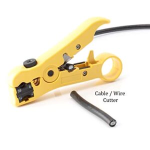 Premium Coaxial Cable Cutter/Prepping Tool for RG59, RG6, RG7, and RG11 - Stripping Tool for Category Cable- CAT6 CAT5 CAT3 Stripper - Universal for coaxial and cat wire