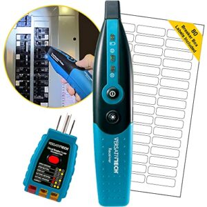 circuit breaker finder with gfci circuit tester & led flashlight: 3-in-1 circuit breaker finder multitool to quickly identify the right circuit breaker is powering an outlet accurately by versativtech