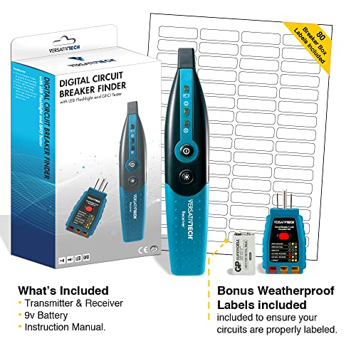 Circuit Breaker Finder with GFCI Circuit Tester & LED flashlight: 3-in-1 Circuit Breaker Finder Multitool to quickly identify the right Circuit Breaker is powering an outlet accurately by VersativTECH