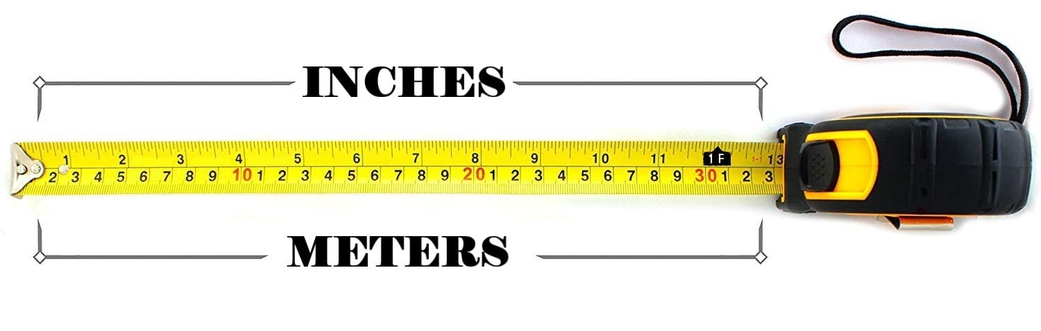 Benchmark - 16ft Tape Measure - Metric and Imperial (feet and Centimeters) (16ft, Black/Yellow, 4)