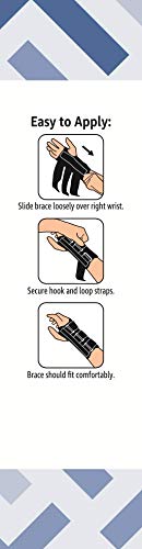 Amazon Brand - Solimo Copper Wrist Splint, Right Hand, One Size, Black