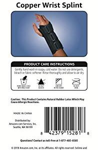 Amazon Brand - Solimo Copper Wrist Splint, Right Hand, One Size, Black