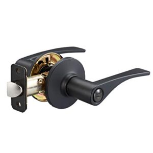 amazon basics victorial door lever with lock, privacy, matte black