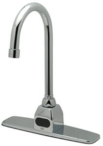 zurn aquasense® single hole gooseneck sensor faucet with 1.5 gpm flow control and 8" widespread cover plate in chrome