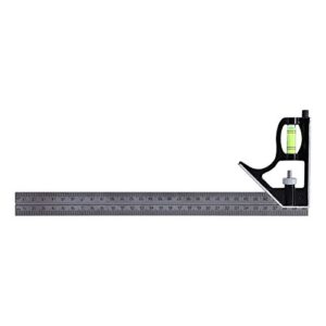 combination square 300mm 12-inch heavy duty professional inch/metric stainless steel level & tool,metal-body carpenter's tool,12" (combination square)