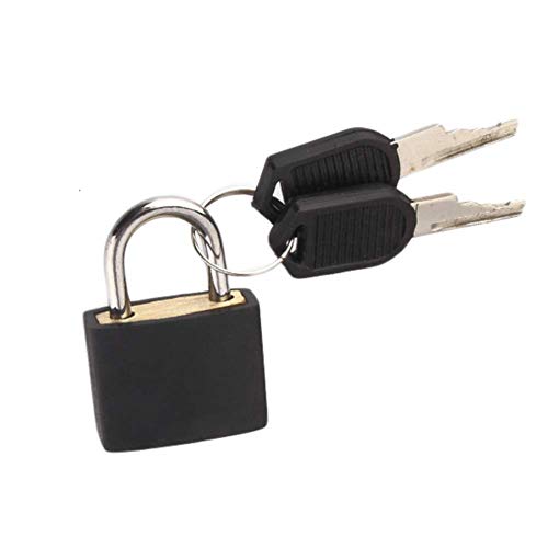 2Set Mini Padlocks Set Luggage Locks with 2 Keys Waterproof Safely Padlock for Backpacks Computer Bags Gym Locker Tool Box Diary Key Lock (Black)