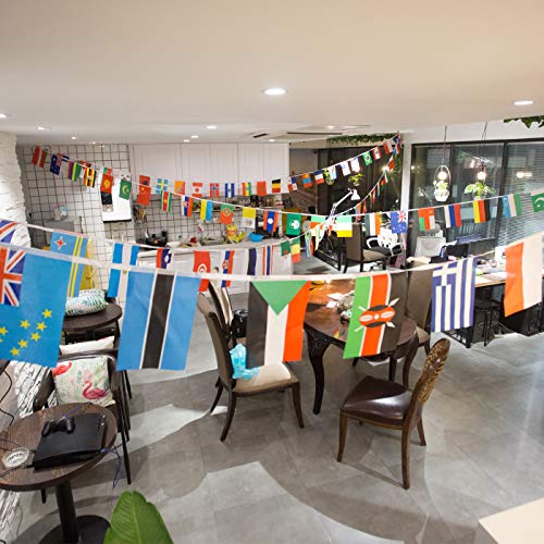 AMAPON 200 Countries Flags,164 Feet World Flags,Decorations International Flags,World Party Decoration,World Cup Olympics Flags,String Flags,Bunting Banner Bar-Sports Clubs-Grand Opening