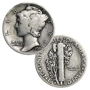 $1 face silver mercury dimes 1916-1945 fine