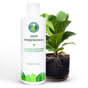 houseplant resource center - root supplement, liquid root stimulator - for fiddle leaf fig & indoor plants - propagation promoter, root rot treatment - food for healthy roots, stems, & leaves - 8 oz