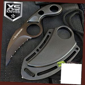 5.5" karambit black mini neck carbon steel sharp tactical fixed blade knife claw hunting fishing survival necklace hk07