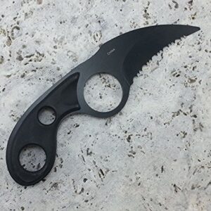 5.5" Karambit Black MINI NECK Carbon Steel Sharp Tactical Fixed Blade Knife Claw Hunting Fishing Survival Necklace HK07