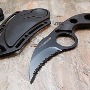 5.5" Karambit Black MINI NECK Carbon Steel Sharp Tactical Fixed Blade Knife Claw Hunting Fishing Survival Necklace HK07