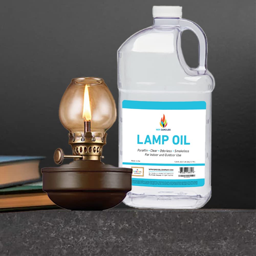 Liquid Paraffin Lamp Oil - 1 Gallon - Smokeless, Odorless, Ultra Clean Burning Fuel - Tiki Torch Fuel for Indoor and Outdoor Use- Made in The U.S.A.