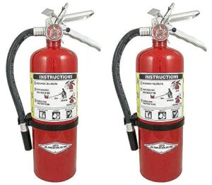amerex b402 5 lb. abc dry chemical class a b c fire extinguisher, with wall bracket, 2 pack