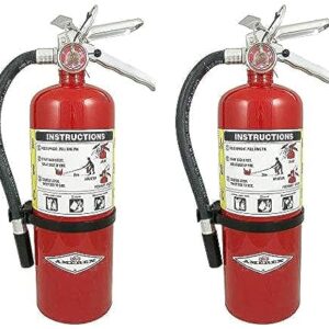 Amerex B402 5 lb. ABC Dry Chemical Class A B C Fire Extinguisher, with Wall Bracket, 2 Pack