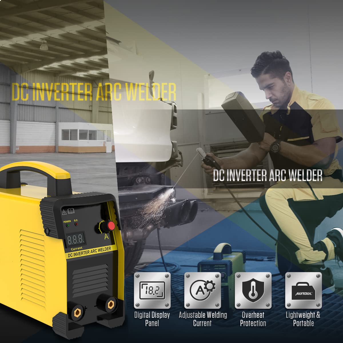 QPKING Inverter Welder M508 ARC-200 DC, 20-160Amp IGBT Welding Machine Kit, AC 110V/220V Dual Voltages Portable Electric Welder