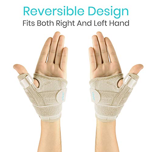 Vive Thumb & Wrist Brace for Right or Left Hand - Spica Splint Brace for Carpal Tunnel, Tendonitis, & Arthritis in Hands or Fingers - Compression Support for Women Men - Stabilizer Relief for Bowling