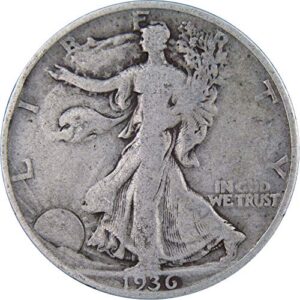 1936 s liberty walking half dollar ag about good 90% silver 50c us coin
