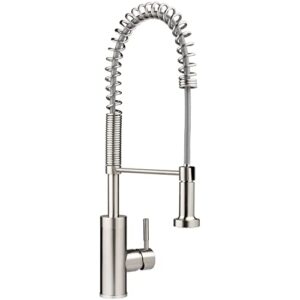 miseno mno281ss miseno mk281a professional series pre-rinse kitchen faucet with multi-flow spray head - includes optional deck plate