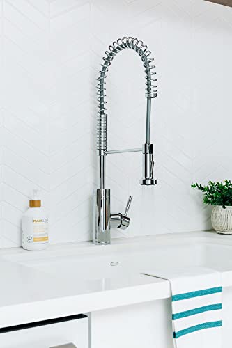 Miseno MNO281SS Miseno MK281A Professional Series Pre-Rinse Kitchen Faucet with Multi-Flow Spray Head - Includes Optional Deck Plate